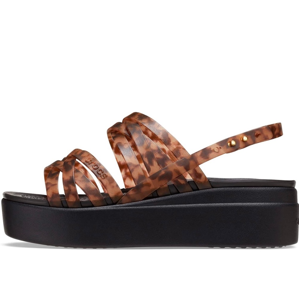 Crocs Women's Brooklyn Low Strappy Wedges Sandal. Size 11 wide.